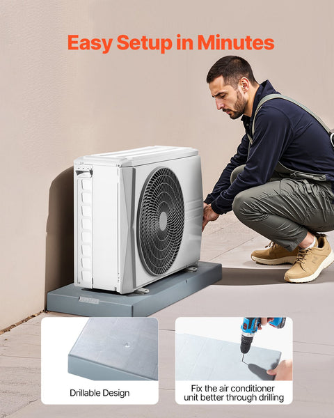 Vevor Mini Split Pad For 9000 36000 Btu Anti Vibration Outdoor Pads Portable Air Conditioners