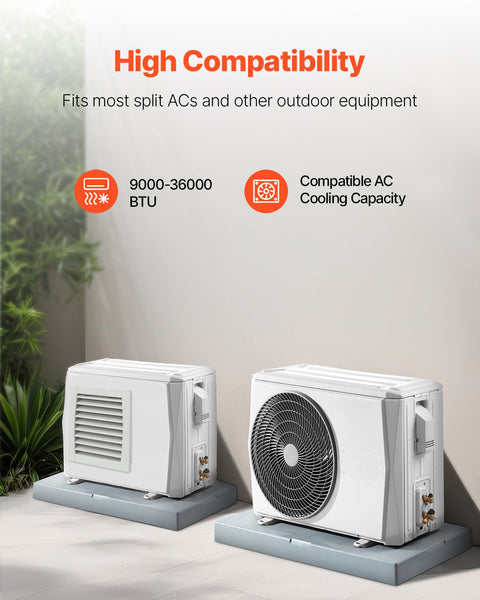 Vevor Mini Split Pad For 9000 36000 Btu Anti Vibration Outdoor Pads Portable Air Conditioners