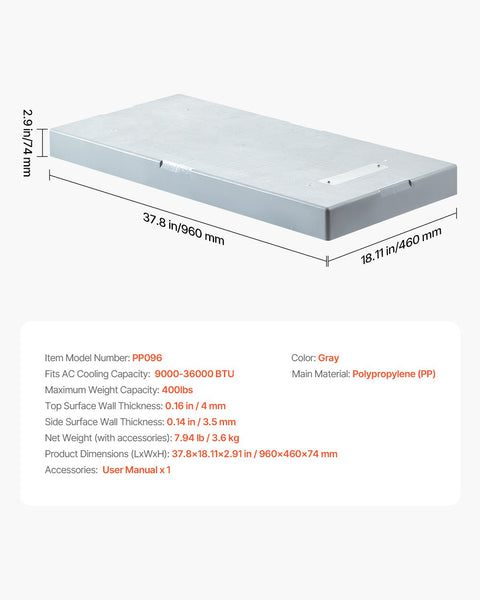 Vevor Mini Split Pad For 9000 36000 Btu Anti Vibration Outdoor Pads Portable Air Conditioners