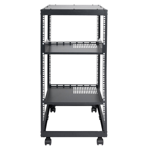 Vevor 20U Open Frame Server Rack 15'' 40'' Adjustable Depth Free Standing Or Wall Mount Network Post Av With Casters Holds All Your Networking It Equi