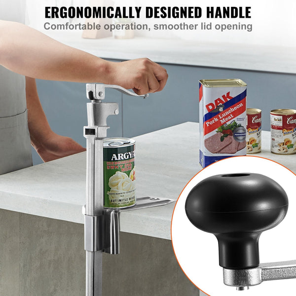 Vevor Commercial Can Opener Heavy Duty Manual Tabletop Cans For Up To 300 Mm Height Height Adjustable Professional Openers With Stainless Steel Blade