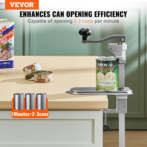 Vevor Commercial Can Opener Heavy Duty Manual Tabletop Cans For Up To 300 Mm Height Height Adjustable Openers Fixed With Screws & Clamp Restaurant Hot