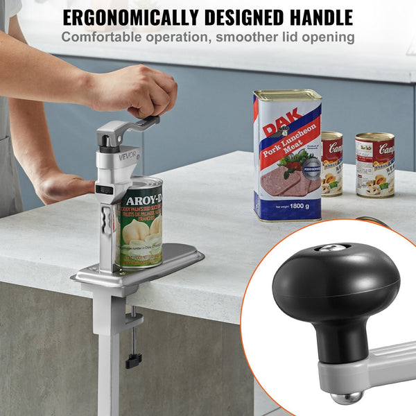 Vevor Commercial Can Opener Heavy Duty Manual Tabletop Cans For Up To 300 Mm Height Height Adjustable Openers Fixed With Screws & Clamp Restaurant Hot