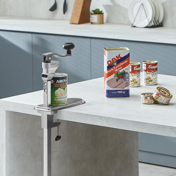 Vevor Commercial Can Opener Heavy Duty Manual Tabletop Cans For Up To 300 Mm Height Height Adjustable Openers Fixed With Screws & Clamp Restaurant Hot