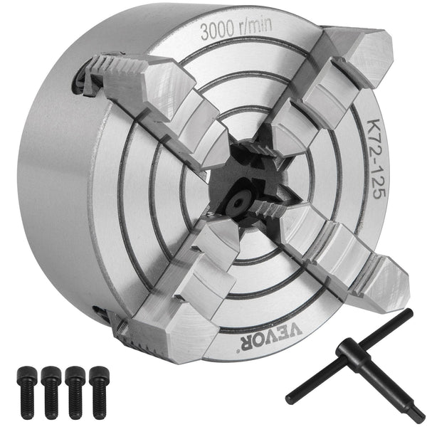 Vevor Metal Lathe Chuck 4 Jaw Independent 5 Inch Cast Iron Milling Turning Cnc Other Power Tools