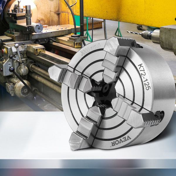 Vevor Metal Lathe Chuck 4 Jaw Independent 5 Inch Cast Iron Milling Turning Cnc Other Power Tools
