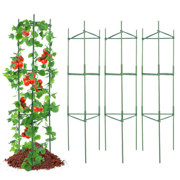 Vevor 6 Packs Tomato Cages For Garden 1230 Mm Trellis Plant Stakes Support Stackable Tall Raised Bed Vegetables Flowers And Climbing Plants Raised Gar