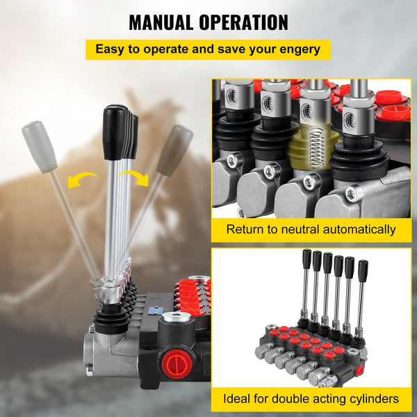 Hydraulic Directional Control Valve 6 Spool 11 Gpm Loader 3600 Psi Valves And Controls For Tractors Loaders Tanks Other Pump Parts & Accessories