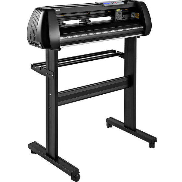 Vevor Vinyl Cutter Machine 28In Offline Bluetooth Cutting Plotter 400In/10M Steel Roller Shaft Adjustable Speed Force Signmaster Software Tool Diy Cra