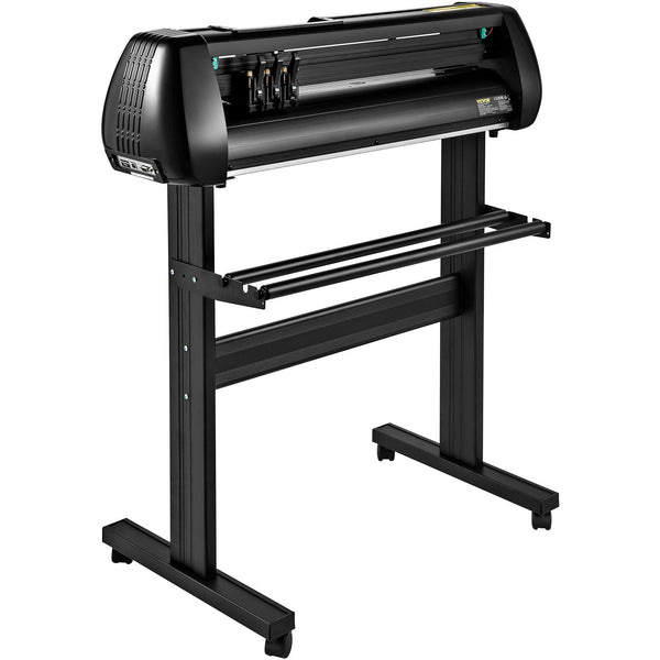 Vevor Vinyl Cutter Machine 28In Offline Bluetooth Cutting Plotter 400In/10M Steel Roller Shaft Adjustable Speed Force Signmaster Software Tool Diy Cra