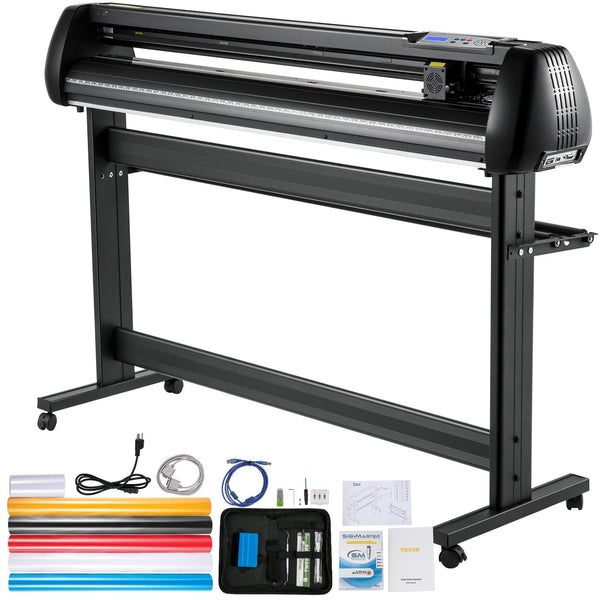 Vinyl Cutter 53Inch Plotter With Stand Adjustable Speed Force Sign Making Signmaster Software Tape Tools Printer Available Com/Usb/Bluetooth Other Saw