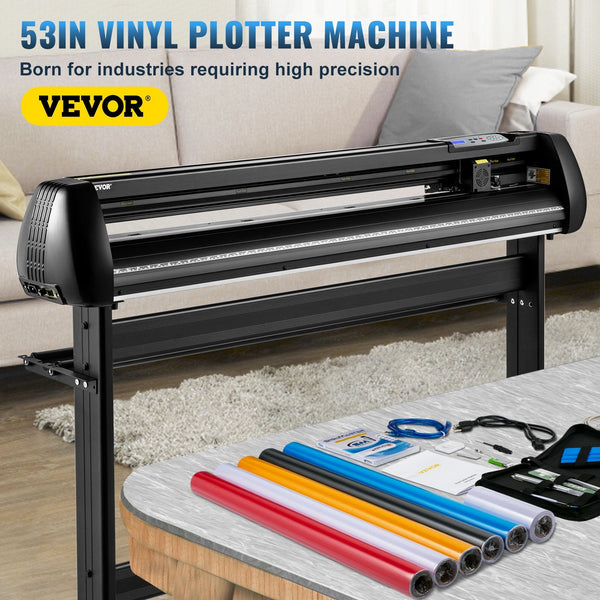 Vinyl Cutter 53Inch Plotter With Stand Adjustable Speed Force Sign Making Signmaster Software Tape Tools Printer Available Com/Usb/Bluetooth Other Saw