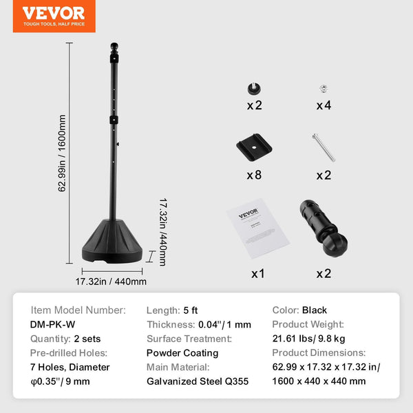 Sign Post 5 Ft Cast Iron Holder With Hard Plastic Base & Wheels Movable Parking Stand For No Street Signs Handicap Bolts Nuts Black Plaques & Signs