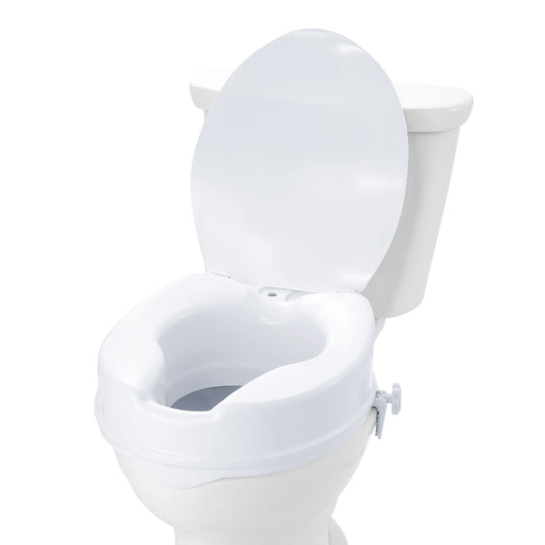 Vevor Raised Toilet Seat 100 Mm Height 136 Kg Weight Capacity Universal Riser Screw Rod Locking With For Elderly Handicap Patient Pregnant Medical Toi