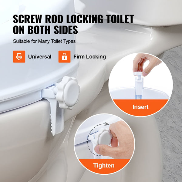 Vevor Raised Toilet Seat 100 Mm Height 136 Kg Weight Capacity Universal Riser Screw Rod Locking With For Elderly Handicap Patient Pregnant Medical Toi