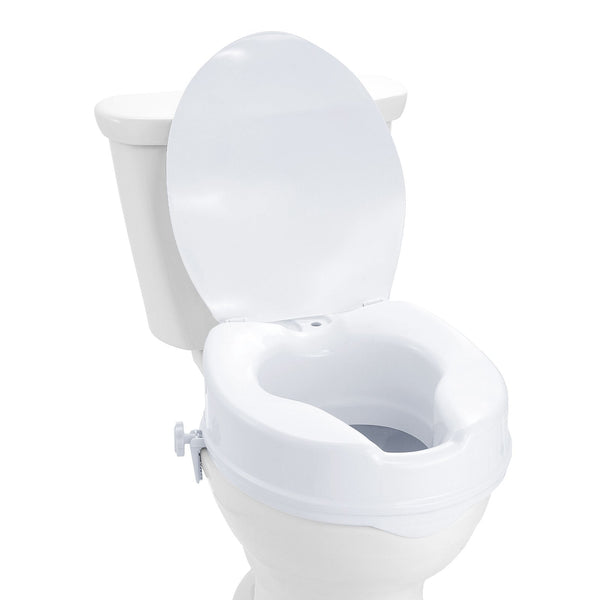 Vevor Raised Toilet Seat 100 Mm Height 136 Kg Weight Capacity Universal Riser Screw Rod Locking With For Elderly Handicap Patient Pregnant Medical Toi