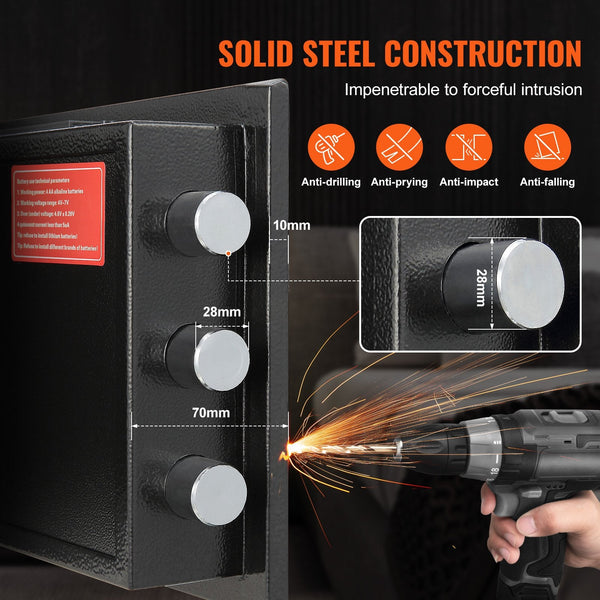 1.7 Cub Depository Safe With Drop Slot Electronic Code Lock And 2 Emergency Keys 17.71'' X 13.77'' Business For Cash Mail In Home Hotel Office Safes