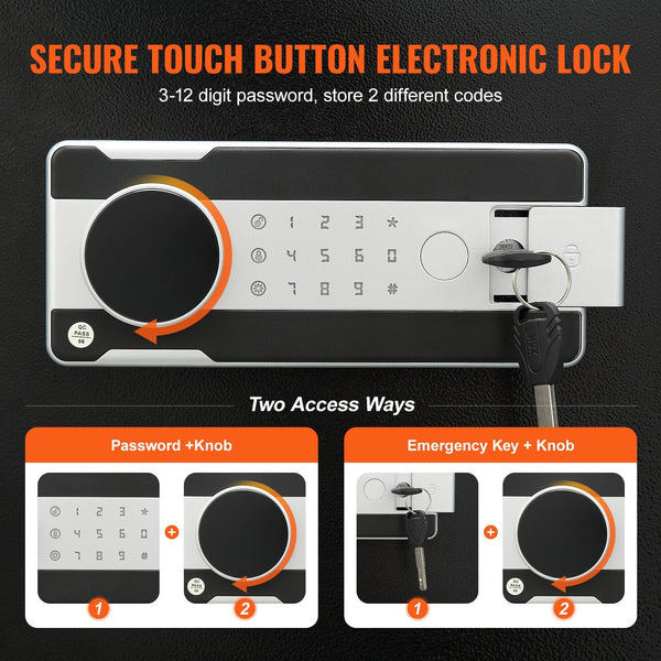 1.7 Cub Depository Safe With Drop Slot Electronic Code Lock And 2 Emergency Keys 17.71'' X 13.77'' Business For Cash Mail In Home Hotel Office Safes