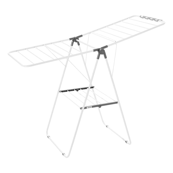 Vevor 2 Tier Foldable Clothes Drying Rack With Sock Clips & 21 Rods White Garment Racks