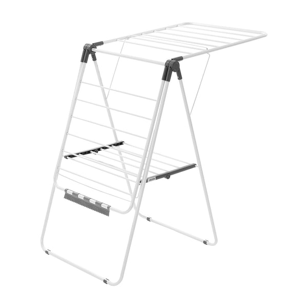 Vevor 2 Tier Foldable Clothes Drying Rack With Sock Clips & 21 Rods White Garment Racks