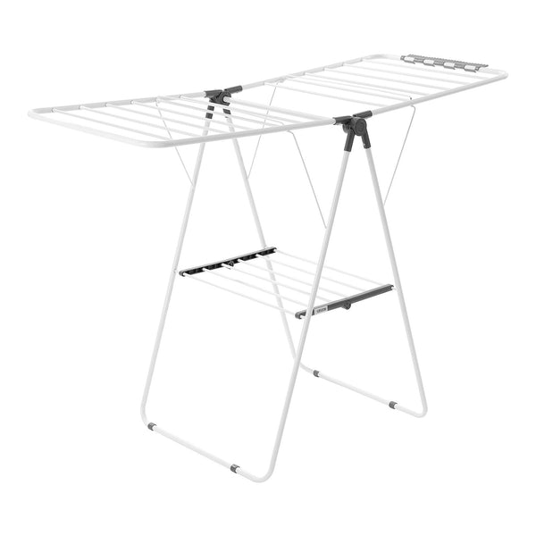 Vevor 2 Tier Foldable Clothes Drying Rack With Sock Clips & 21 Rods White Garment Racks