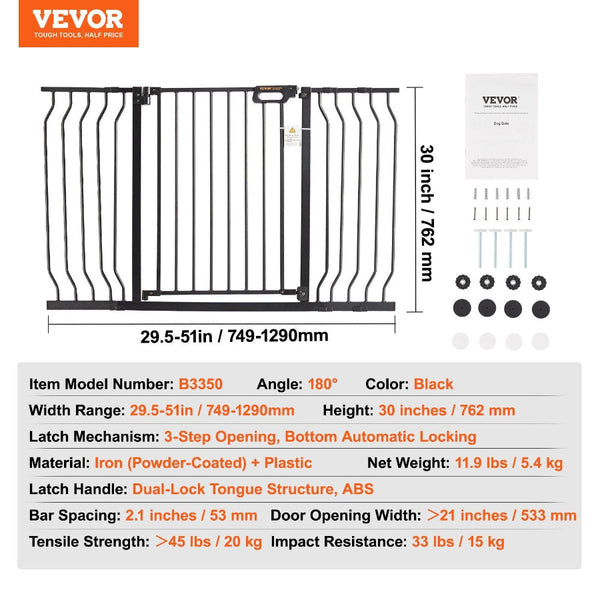 Baby Gate 749 1229 Mm Extra Wide 762 High Dog For Stairs Doorways And House Easy Step Walk Thru Auto Close Child Pet Security With Pressure Mount Wall