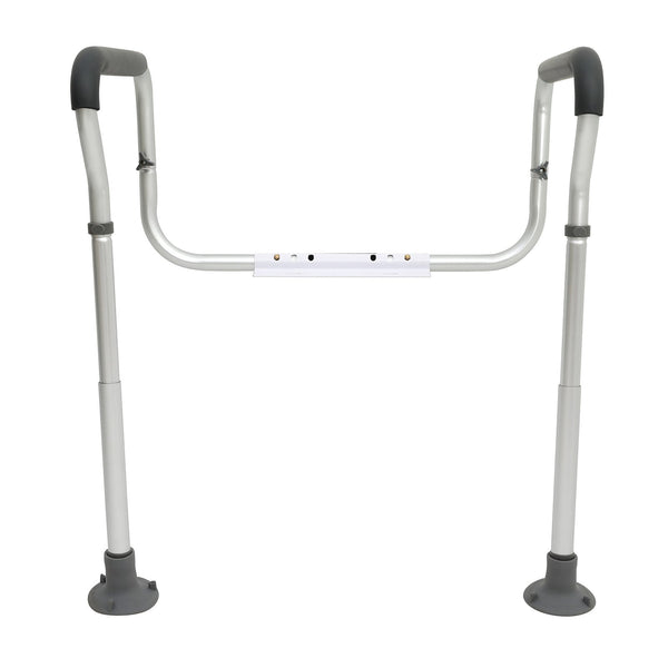Vevor Toilet Safety Rail Bathroom Seat Frame Adjustable Width & Height Fit Most Toilets Supports 136 Kg Handles Grab Bars With Padded Armrests For Han