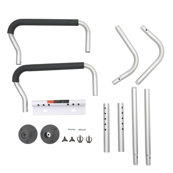 Vevor Toilet Safety Rail Bathroom Seat Frame Adjustable Width & Height Fit Most Toilets Supports 136 Kg Handles Grab Bars With Padded Armrests For Han