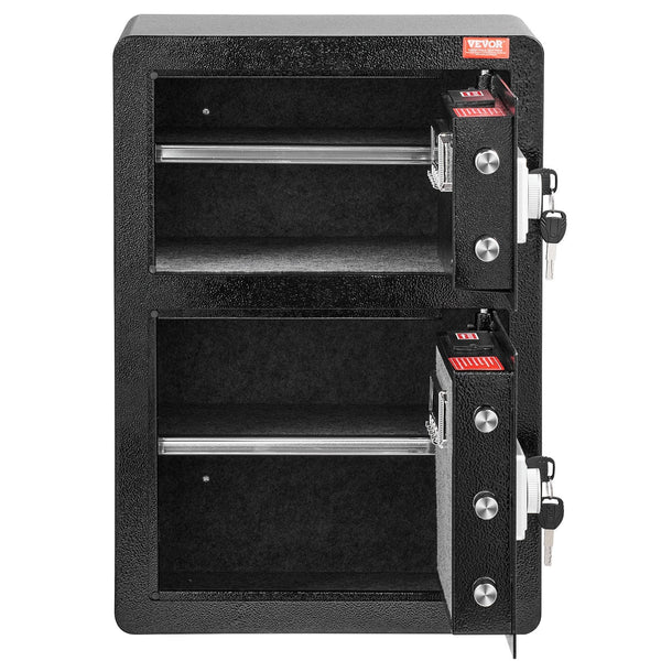 Vevor Double Door 3.5 Cu.Ft Safe Box With Key Lock Password Fireproof Bag Black Key Safes Boxes & Hideaways