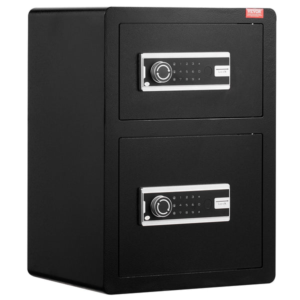 Vevor Double Door 3.5 Cu.Ft Safe Box With Key Lock Password Fireproof Bag Black Key Safes Boxes & Hideaways