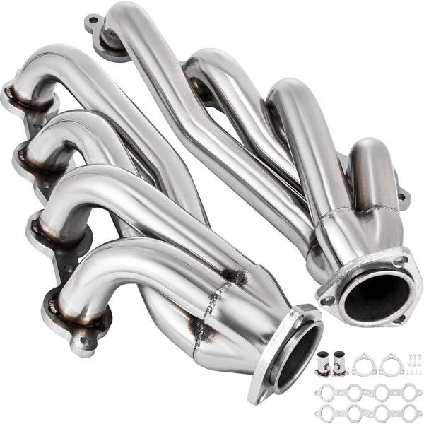 Vevor Exhaust Header Set 1 5/8" Turbo Headers Stainless Steel Shorty Manifold Engine Conversion Ls Swap For Chevy Corvette 19631981 V8 Ls1 Ls2 Ls3 Ls6