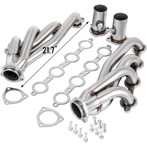 Vevor Exhaust Header Set 1 5/8" Turbo Headers Stainless Steel Shorty Manifold Engine Conversion Ls Swap For Chevy Corvette 19631981 V8 Ls1 Ls2 Ls3 Ls6