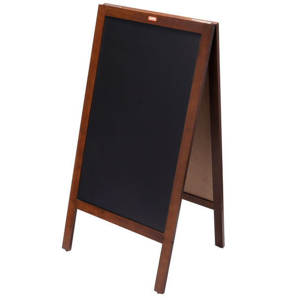 Veovr A Frame Chalkboard Sign 50X102 Cm Double Sided Sidewalk Signs Freestanding Vintage Wooden Board With Chalks & Magnetic Eraser Rustic Brown Outdo
