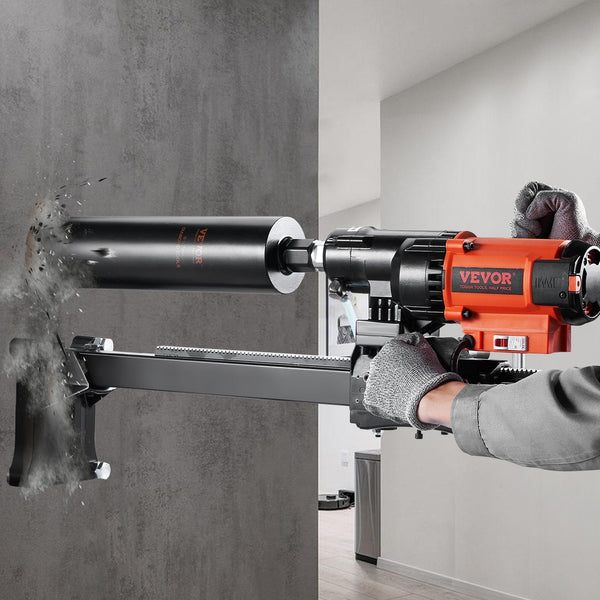 Vevor Diamond Core Drilling Machine 8In Wet&Dry Concrete Rig With Stand 750Rpm Speed 1 1/4" 5/8" Thread Lifting Handle Diameter For Brick Block Stone