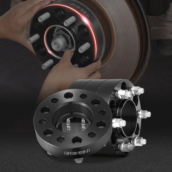 Vevor 1.5" 6"X5.3" Wheel Spacers Adapters Lug Forged 4 Pcs Black Steering Wheels & Horns