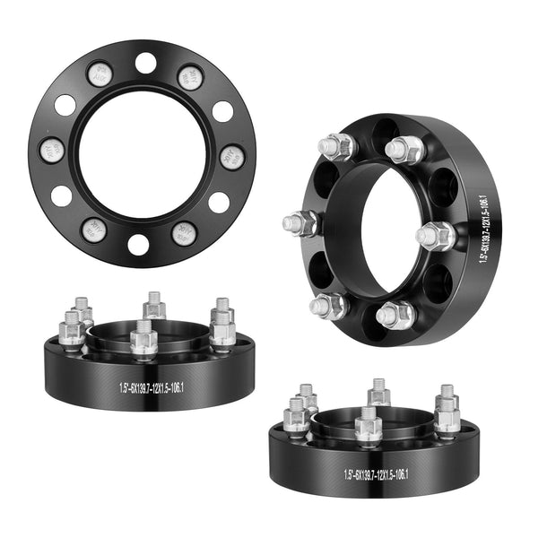 Vevor 1.5" 6"X5.5" Wheel Spacers Adapters Lug Forged 4 Pcs Black Steering Wheels & Horns