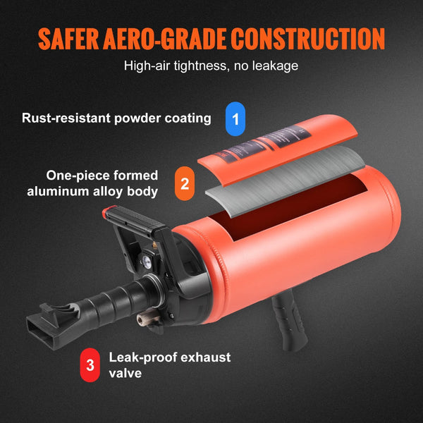 Vevor Tire Bead Seater 2.4 Gal/9 L Air Blaster 150 Psi Handheld Bazooka Portable Inflator Tool 87 116 Operating Pressure For Tractor Truck Atv Car And