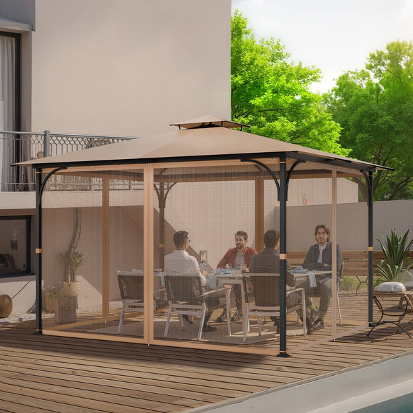 Vevor Gazebo Netting Replacement Fit Most 10 X 12 7.3 Ft Outdoor Garden 4 Panel Sidewall Mesh Curtain Patio Midge With Double Zipper Canopy Screen (Ne