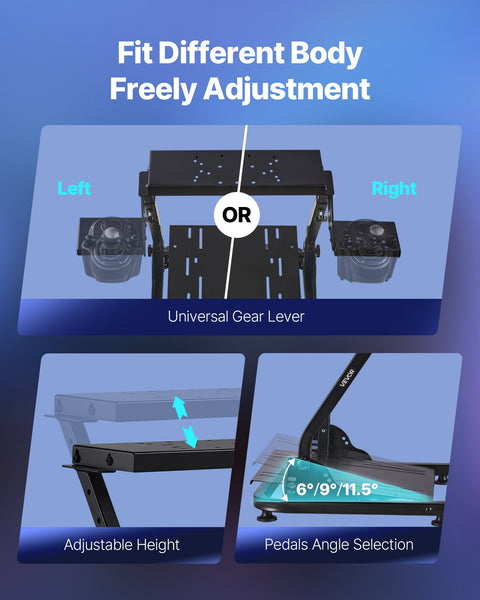 Vevor Racing Wheel Stand Adjustable & Foldable Simulator For Logitech G29 G27 G920 G923 Thrustmaster T300rs T300gt T248 Ts Pc Tsxw Gaming pitpedals No