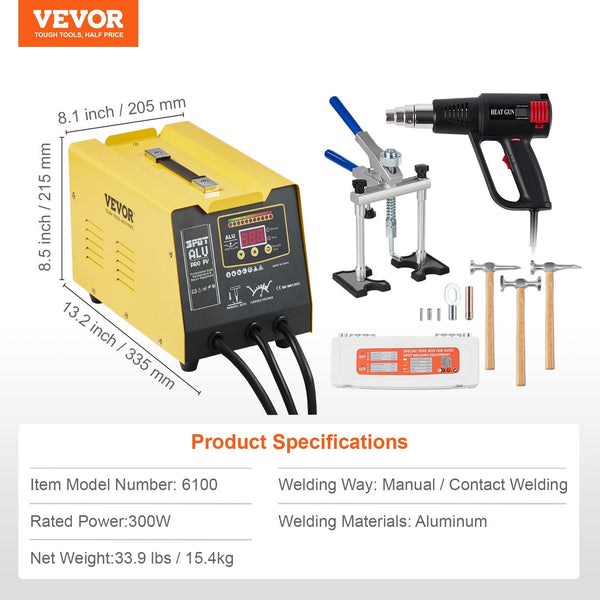 Vevor Spot Welder Dent Puller 300W Stud Repair For Aluminum Car Body Other Welding Equipment
