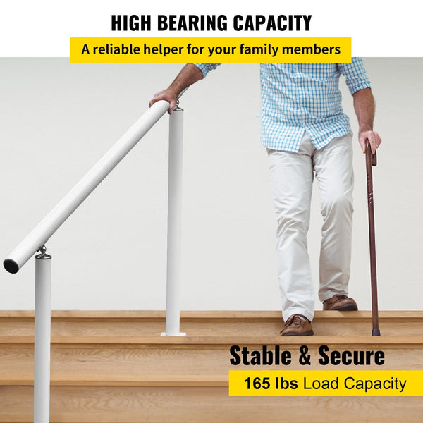 Outdoor Stair Handrail 3Ft 34 Inch Adjustable 0 60 Degree Aluminum Railing White Staircase Kits