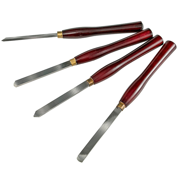 Woodworking Lathe Chisel Set 8 Piece Hss Steel Blades Turning Tools Wooden Case For Storage Carving Root Furniture Lathes Red Woodcarving Hand Tools