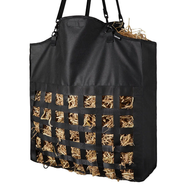 Hay Bag For Horses 55 X 18.5 64 Cm 46 Mm Holes Premium Nylon Construction With Pvc Waterproof Coating Adjustable Hanging Straps And Metal Hooks Slow F