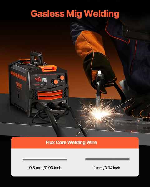 Vevor Mig Welder 130Amp Gasless Flux Core Welding Machine With Igbt Inverter Other Welding Equipment