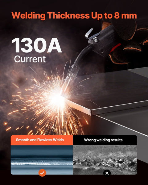 Vevor Mig Welder 130Amp Gasless Flux Core Welding Machine With Igbt Inverter Other Welding Equipment
