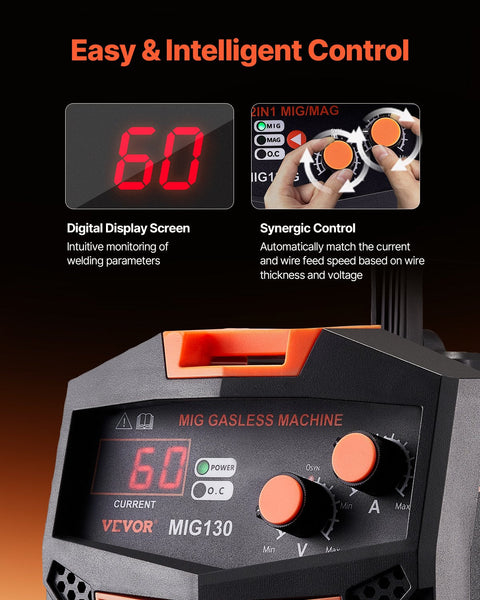 Vevor Mig Welder 130Amp Gasless Flux Core Welding Machine With Igbt Inverter Other Welding Equipment