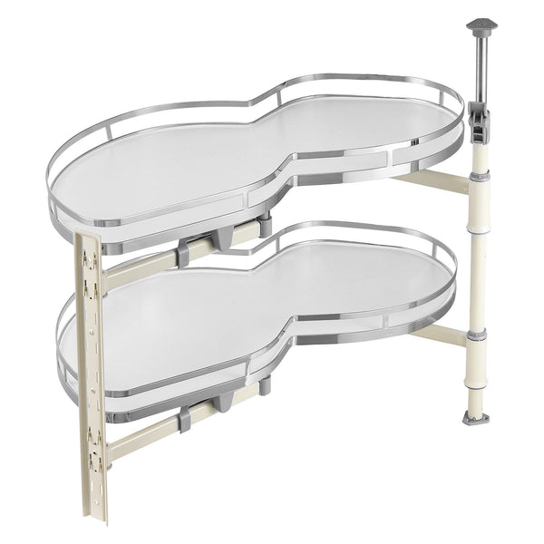 Vevor Swing Left Blind Corner Cabinet Pull Out Organizer For 36 Inch Width 2 Tier Height Adjustable Tray Soft Close Kitchen Cloud Open Cabinet Pulls