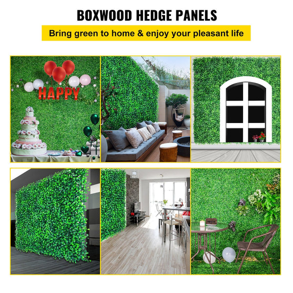 Vevor Artificial Boxwood Panels 6 Pcs 50.8X50.8Cm Pe Grass Backdrop Wall 4 Privacy Hedge Screen For Outdoor Indoor Garden Fence Backyard Artificial Pl