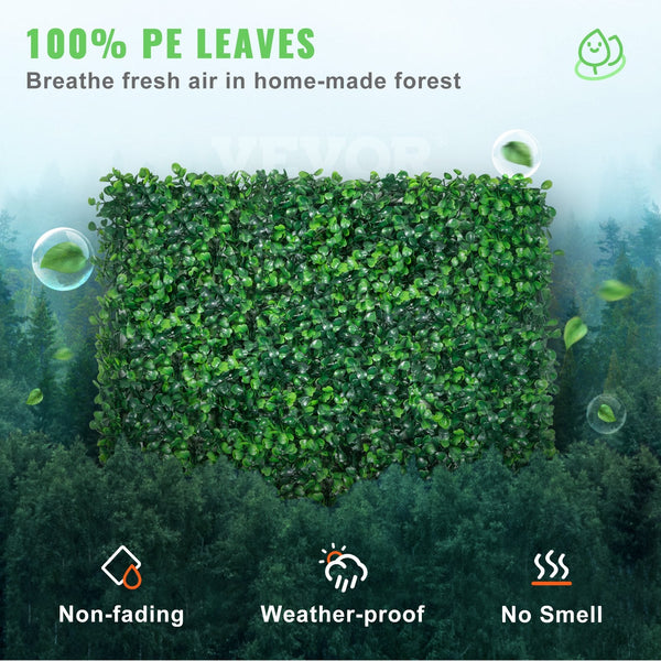 Vevor Artificial Boxwood Panel 12Pcs Hedge Wall 20X20" 4Cm Green Grass Backdrop For Indoor Outdoor Garden Backyard Artificial Plant Panels