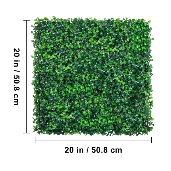 Vevor Artificial Boxwood Panel 12Pcs Hedge Wall 20X20" 4Cm Green Grass Backdrop For Indoor Outdoor Garden Backyard Artificial Plant Panels